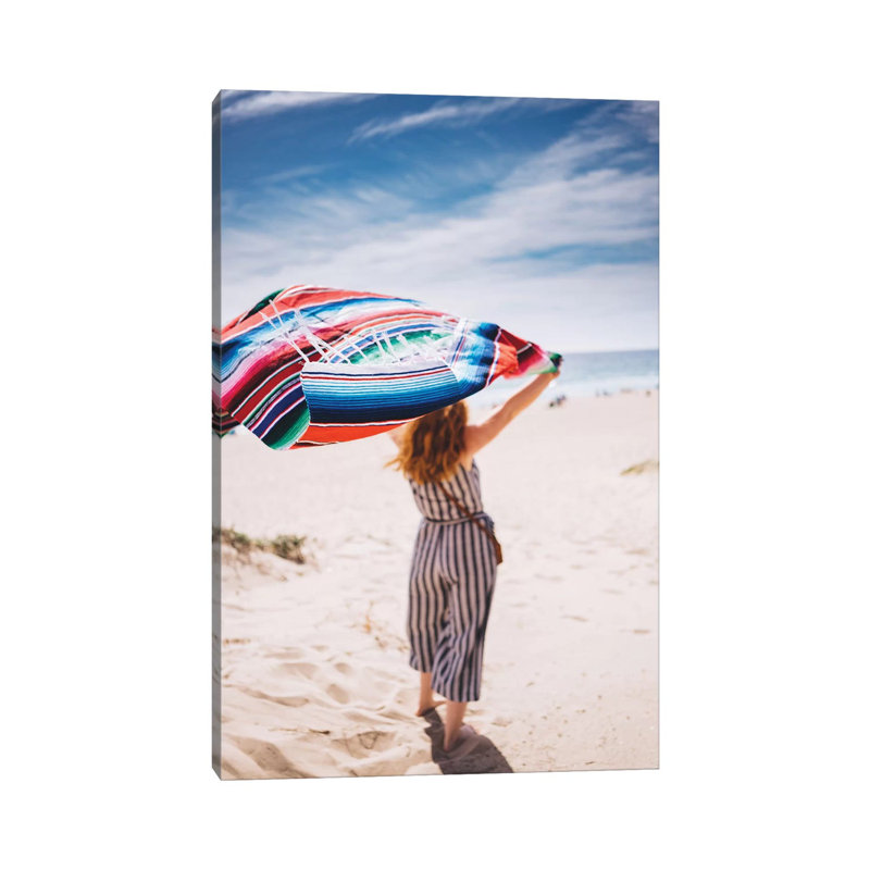 Malibu Beach Blanket by Bethany Young - Print on Canvas, 30.48cm H x 20.32cm W x 1.91cm D, Wrapped Canvas