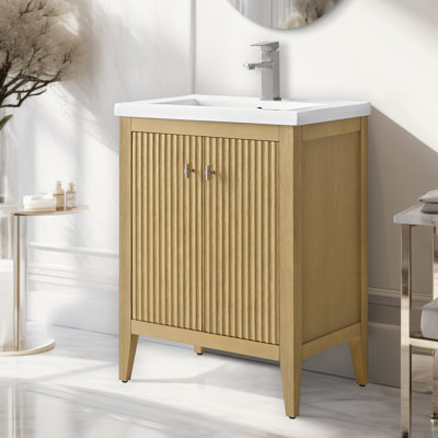 Laval 24" Single Sink Freestanding Bathroom Vanity with White Ceramic Top