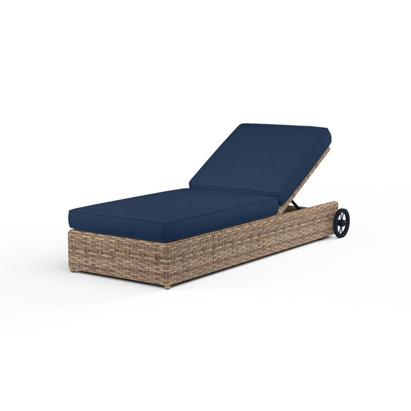 Havana Outdoor Patio Chaise Lounge, Echo Midnight Sunbrella®