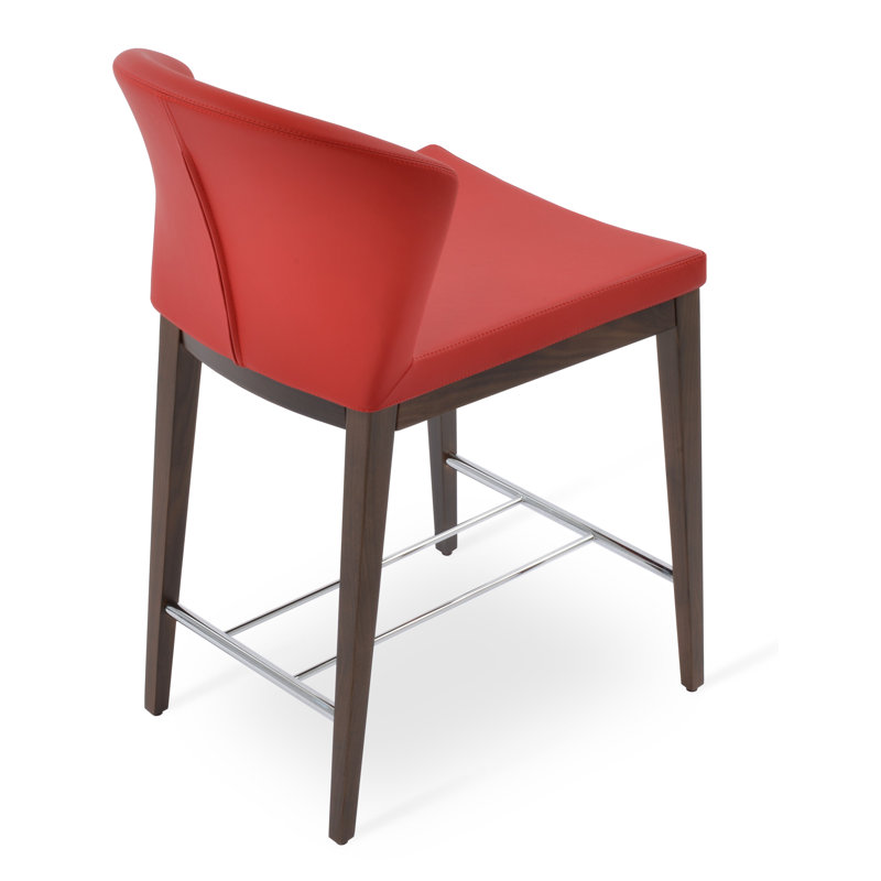 Tabouret de bar et de comptoir Capri, Tabouret de comptoir (siège d'une hauteur de 24 p, Rouge
