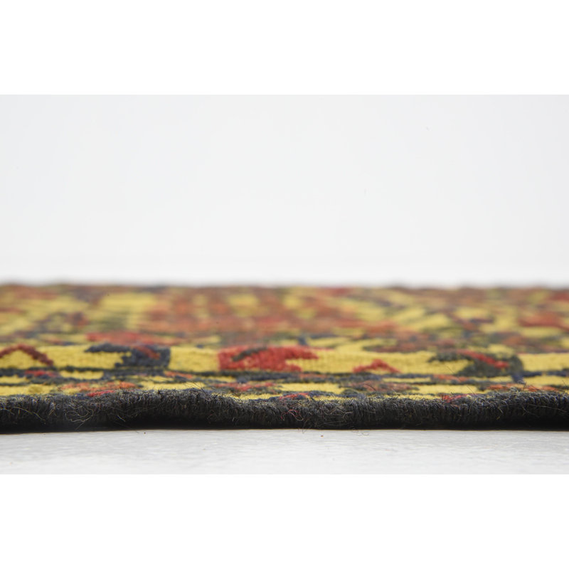 Tapis de zone en laine 4 pi x 6 po one-of-kind à la main noué la new age Warminster