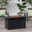 Foyer rectangulaire en fer de 30 000 UBT avec couvercle de réservoir à l'intérieur - l 45,00 po x P 42,00 po x H 24,16 po, noir, facile à assembler
