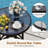 3 Pcs Patio Rattan Bar Set Wicker Armchairs & Round Table With Tempered Glass Top