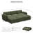 Plush Wide Corduroy Couch Modular Sectional Sofa Bed With Detachable Cushions-1408234277