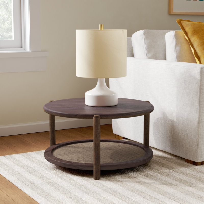Avalon Walnut And Cane Side Table