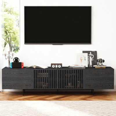 94.48 Inch Black Tv Stand For Tvs Up To 100 Inches With Storage