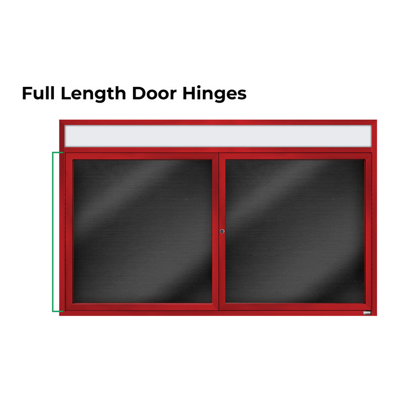 Carte à fixation murale délimitée directory cabinet, Rouge thermolaqué, Deux, H 36 po x l 60 po