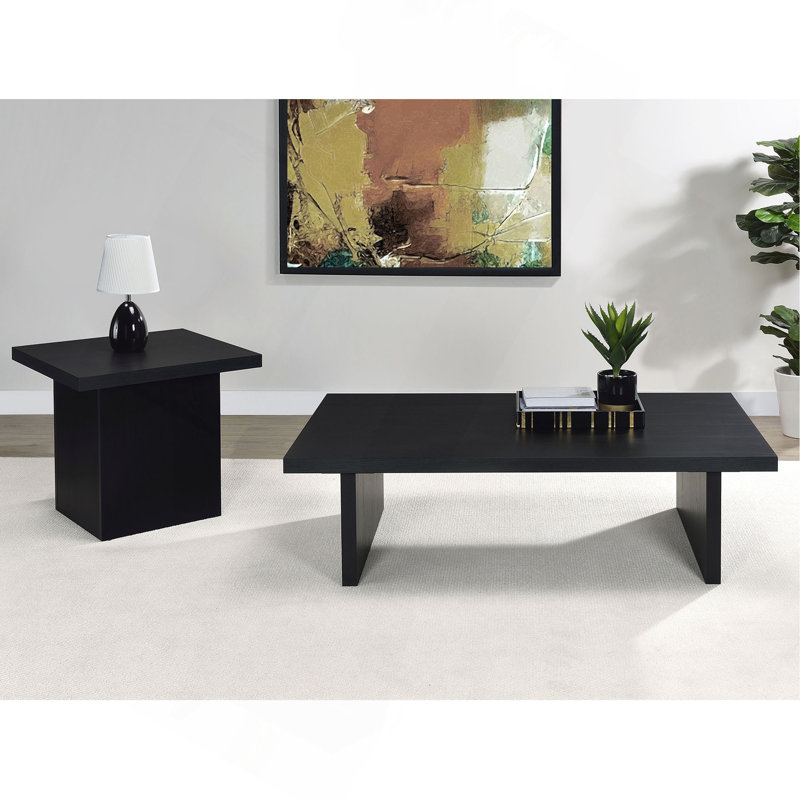 Caroline Black Rectangular Engineered Laminate Coffee Table