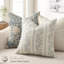 Housses de coussin style rétro (20 x 20 pouces, ensemble de 2) - Motifs floraux et botaniques rayés