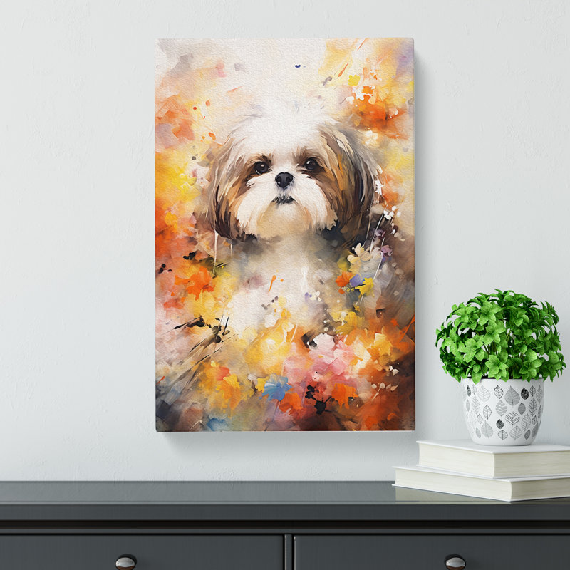 Shih Tzu Abstract - No Frame Print, 50cm H x 35cm W x 3cm D