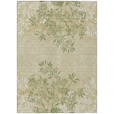 Lac Washable Floral Indoor / Outdoor Rug