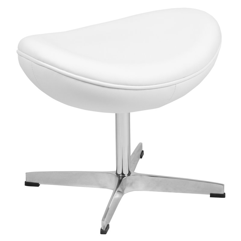 Paloma Faux Leather Ottoman, White