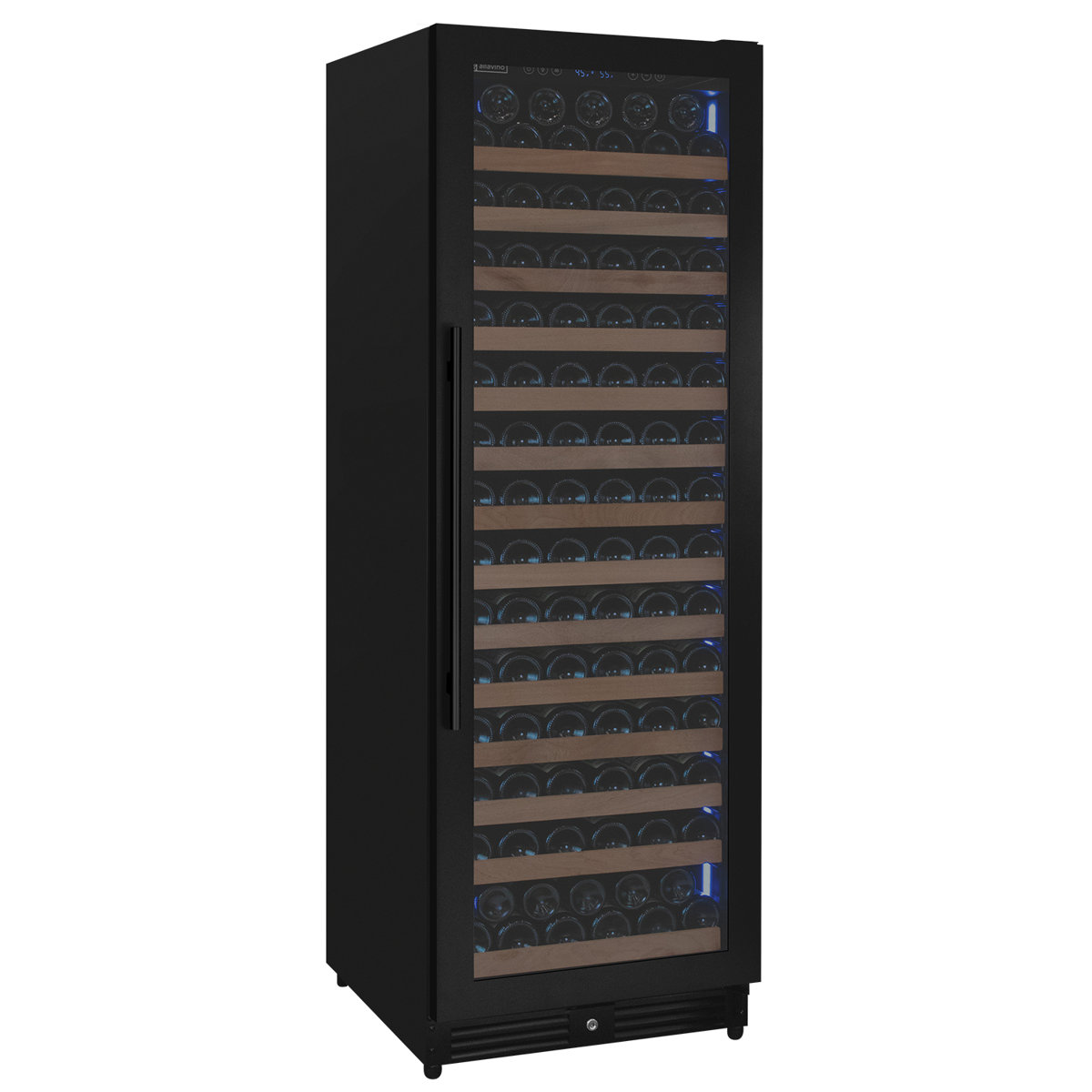 Reserva Series 163 Bottle 71" Tall Single Zone Right Hinge Black Metal Wine Cooler Refrigerator | Fridge.com