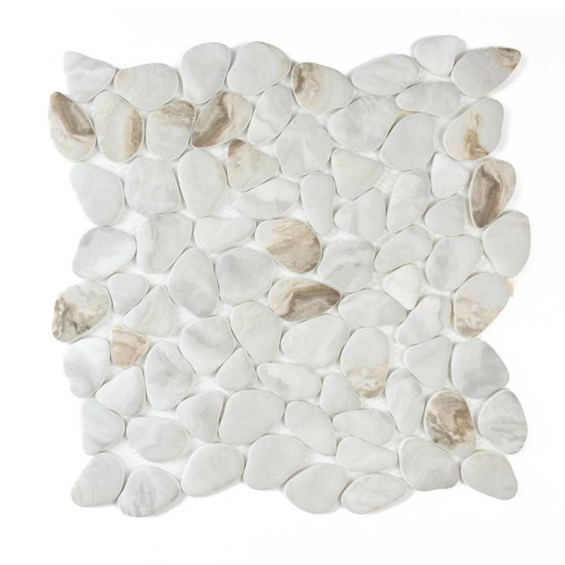Huron Glass Pebbles Mosaic Tile, Drift