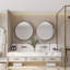 Armoire murale en métal avec miroir et tablettes réglables-500833750