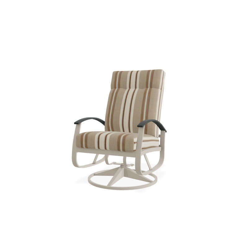 Belle Isle Outdoor Rocker Chair, Canvas Pacific Blue Sunbrella® Canvas, Gloss White, Classic Graphite P30