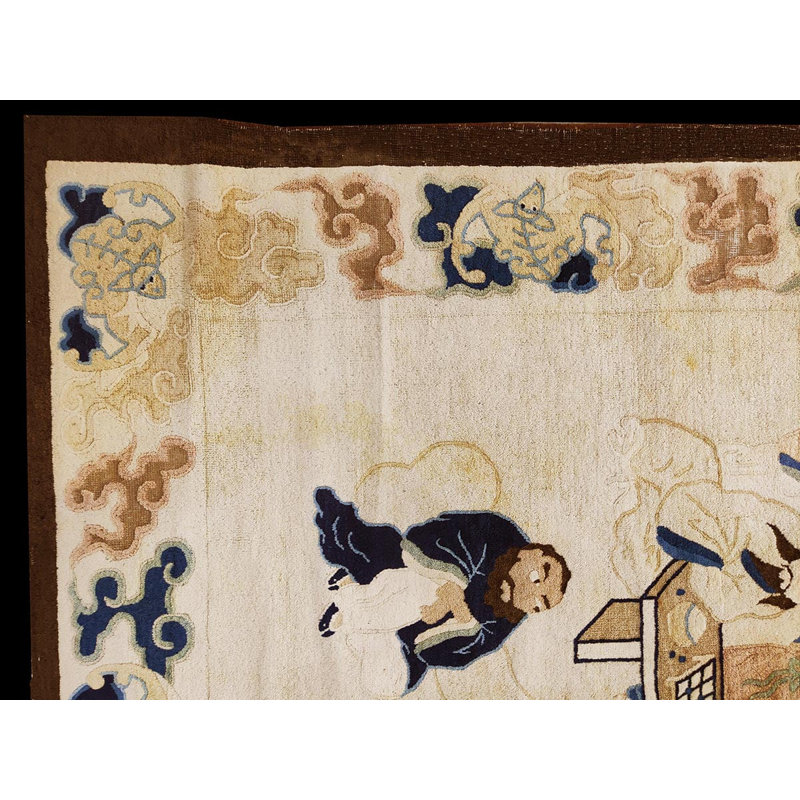 Antique Peking Hallway Runner Wool Beige Rug