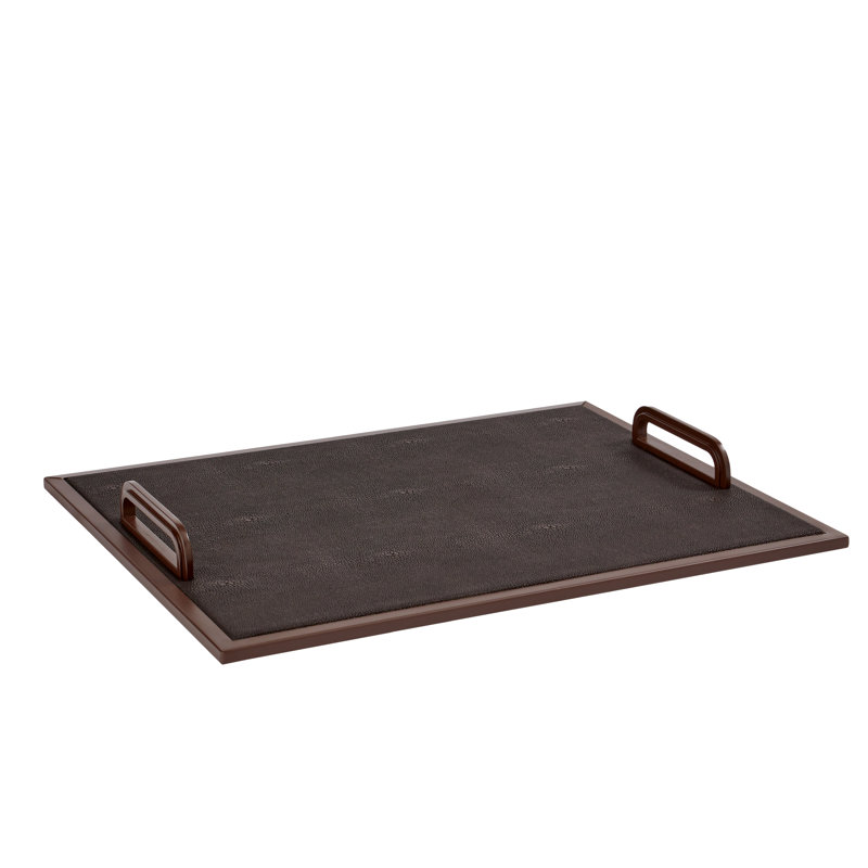 Plateau en faux chagrin, Brun