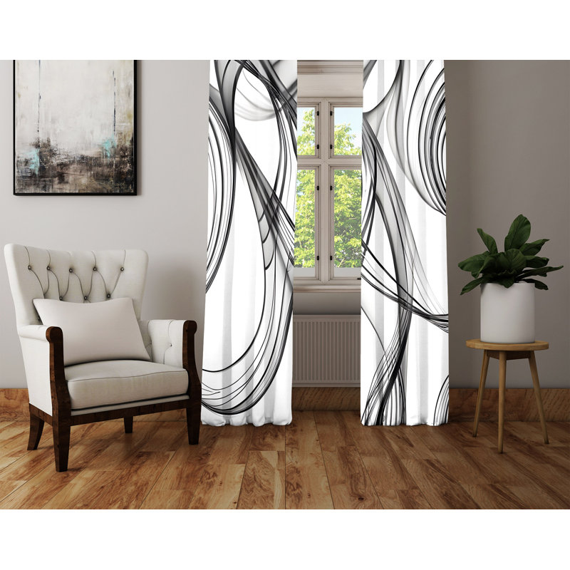 Paire de rideaux semi-transparents en polyester Daniellee, L 56 po x L 78 po