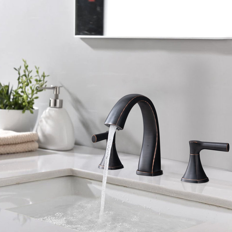 Widespread 2-handle Bathroom Faucet with Drain Assembly, Oil-Rubbed Bronze