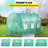 Walk-in Tunnel Greenhouse, 9.8 x 6.6 x 6.6 ft Portable Plant Hot House with Galvanized Steel Hoops, 1 Top Beam, Zippered Door & 6 Roll-up Windows, Diagonal Poles, Green-95996365-95996363