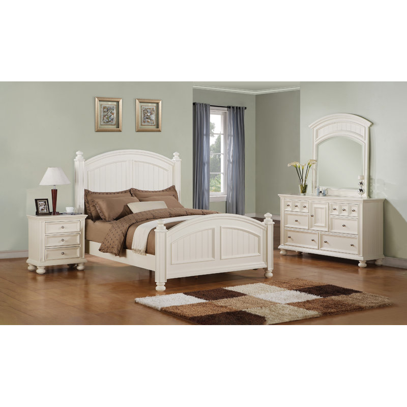 Patillo Solid Wood Standard Bed, Queen, White