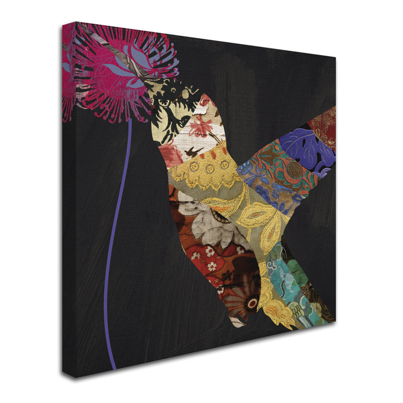 «Hummingbird Brocade II» par Jadaya, impression sur toile tendue, H 24 po x l 24 po x P 2 po