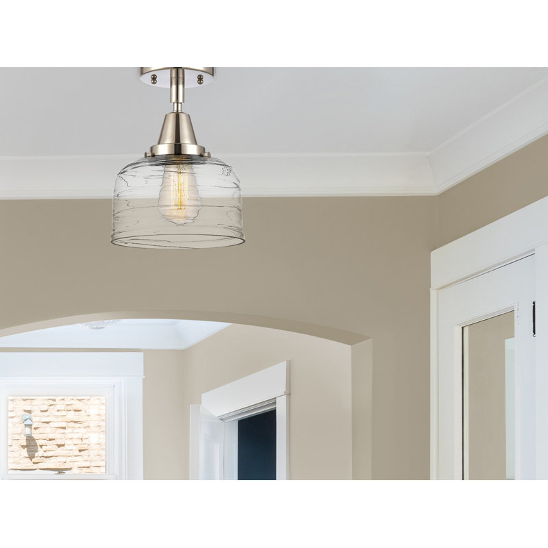 Glass Flush Mount, No Bulb Included, Yes, Polished Nickel
