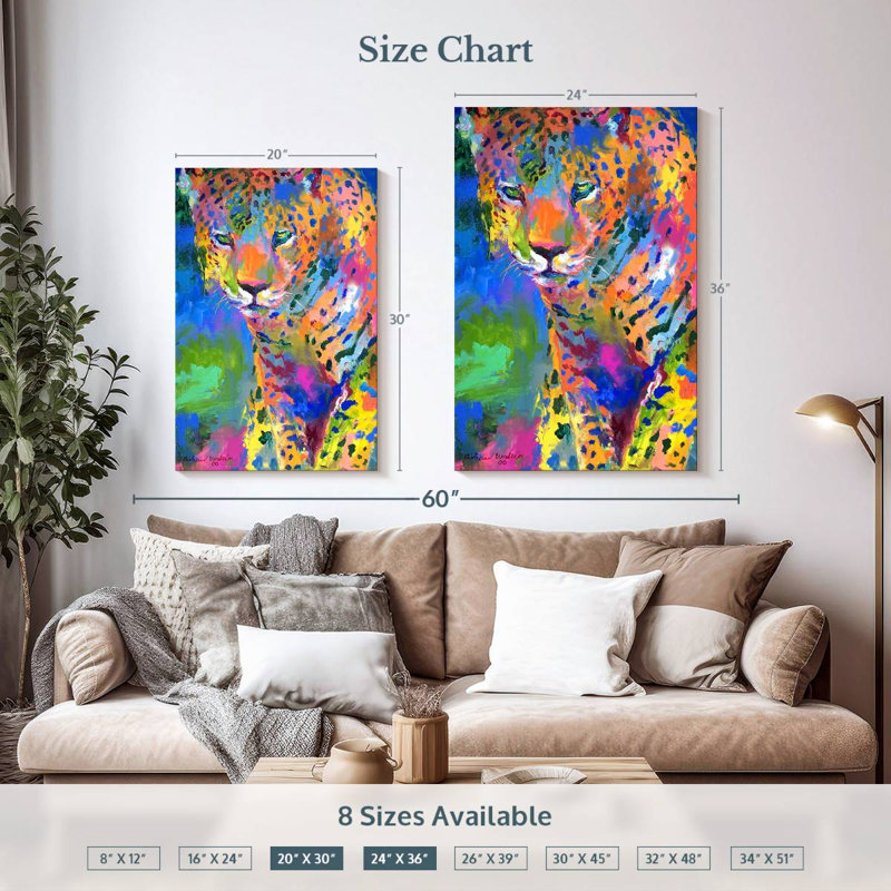 Brampt Wild Leopard II, 36" H x 24" W