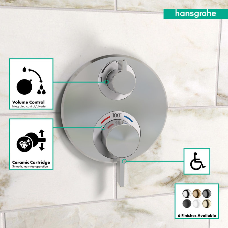 Ecostat S Temperature Memory Thermostatic Valve Trim with Diverter, Chrome