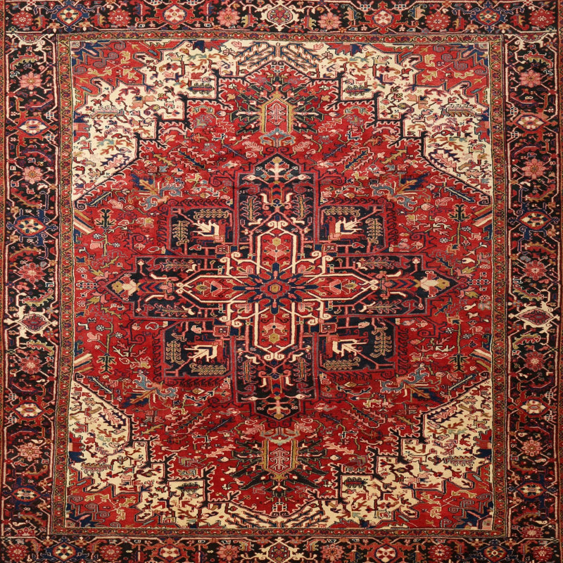 Tapis rouge à motif sud-ouest, Rond 6 pi