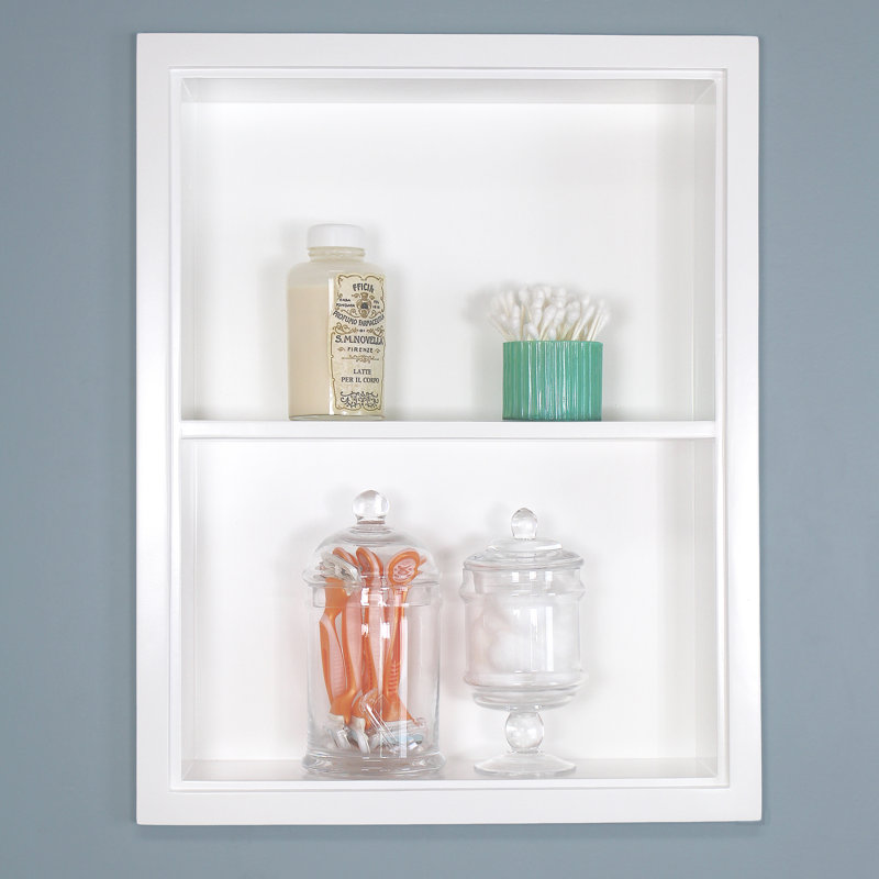 14x18 White Recessed Wall Niche with Plain Back