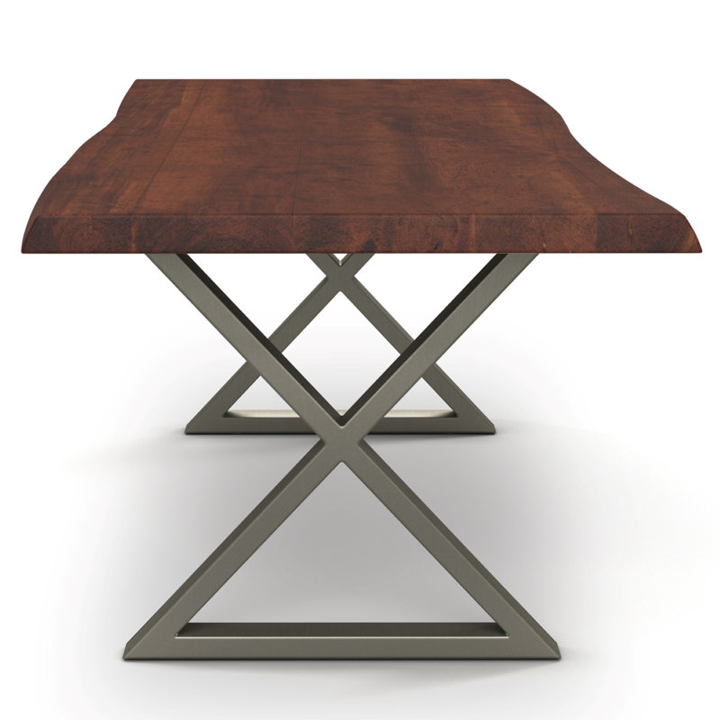 Colin X-Base Dining Table, 29.75"H x 79"L x 40"W, Americano, Pewter