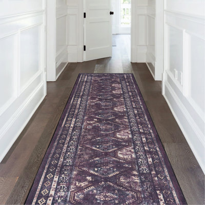 Washable Rug Area Rug (Burgundy)