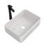 Vasque en céramique blanche 19 po x 15 po - Meuble-lavabo moderne avec lavabo et robinet en bronze à l'huile