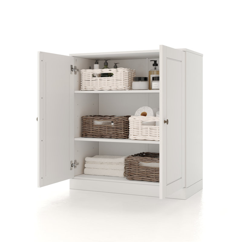 Melvous 32'' W Solid Wood Bathroom Cabinet, White