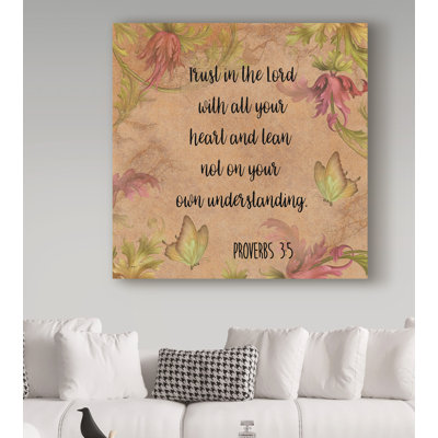Deagen «Floral Bible Verse 3», art textuel sur toile tendue