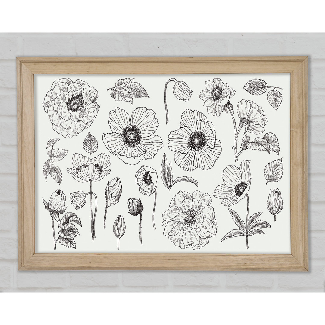 Handgezeichnete Blumen Illustration - Druck