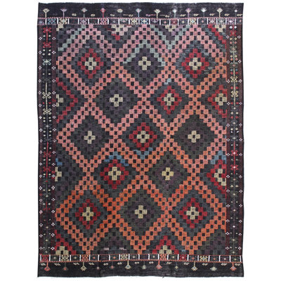 Tapis unique pêche / brun / cacao 6 pi 9 po x 9 pi Jijim