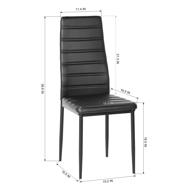 Chaise parsons en cuir Kinli, Dark Gray, 6