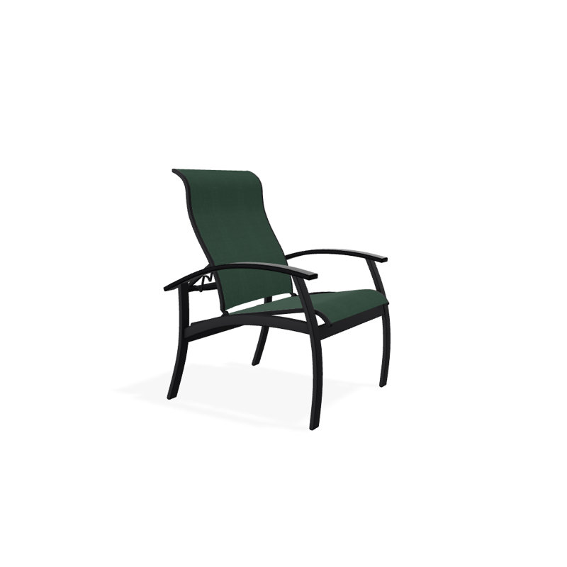 Chaise de patio Askar, Vert forêt 22D Sunbrella® vert, Noir, Noir texturé