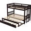 Lit superposé simple au-dessus d'un lit gigogne avec gigogne, peu encombrant pour les nuitées, escalier sécuritaire, Flex Placement, lit gigogne en pin, petites pièces, garde-corps, choix de position, cadre-1020218189