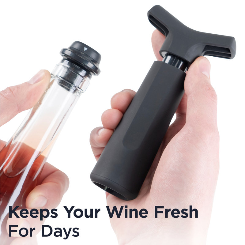 Deiss Pro Vacuum Pump Wine Saver With 3 X Wine Bottle Stopper