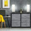 Commode 5 tiroirs - Gris / blanc-1789600485