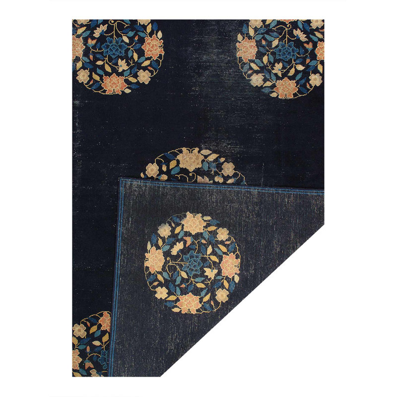Navy Blue Antique chinese Peking 6'7"X 9'