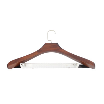 Wood Hanger with UV Lamp Disinfection Santizer Light Closet Bathroom Deordor Kills Germs