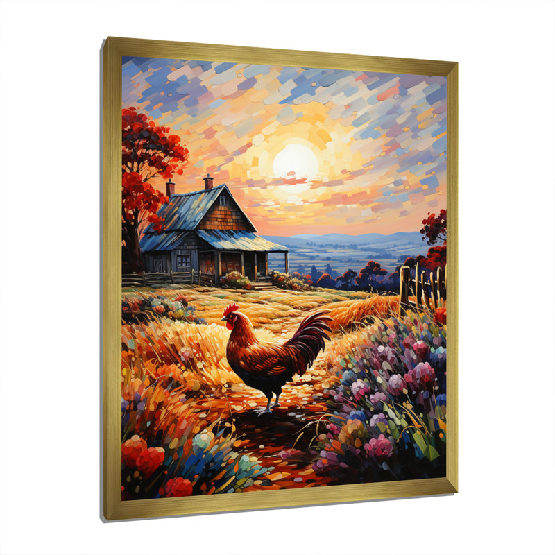 Aylamae Roaster Barnyard Serenade III sur toile, H 20 po x l 12 po x P 1 po, Impression dorée sur toile encadrée