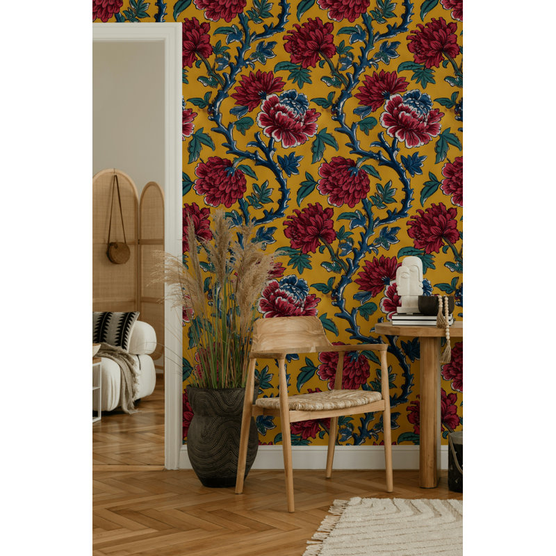 Papier peint floral rétro "Beel"
