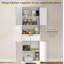 172 cm Tall Kitchen Pantry Cupboard w/ Small Open Counter, Freestanding Kitchen Cabinet w/ 2 Adjustable Shelves, White