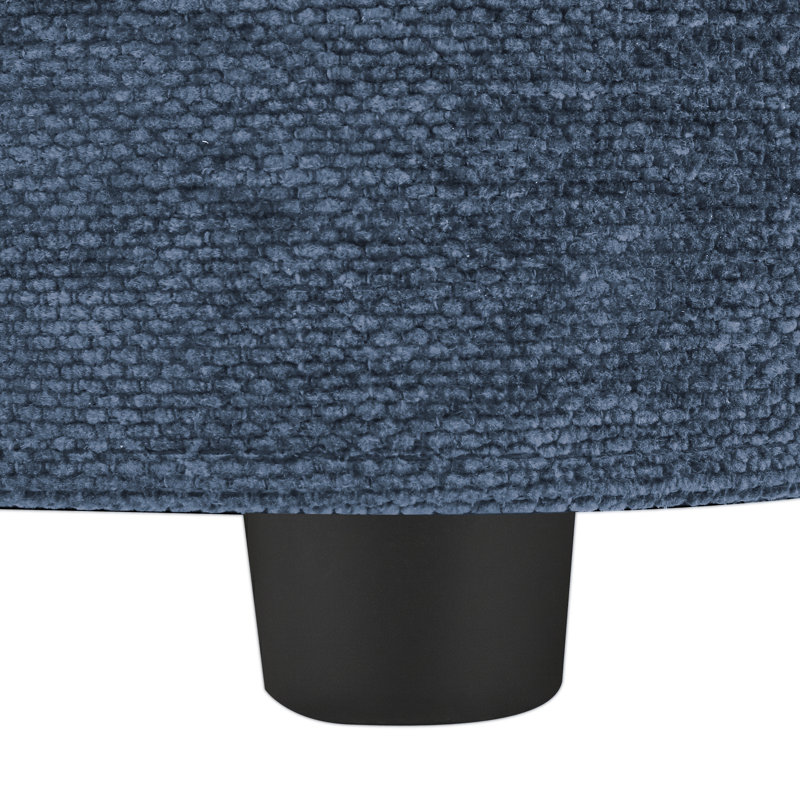 Isabella 98.4" Chenille Upholstered 3-Seater Sofa, Dark Blue